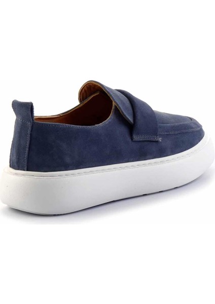 Indigo Süet Hakiki Deri Erkek Loafer Ayakkabı E01549341302