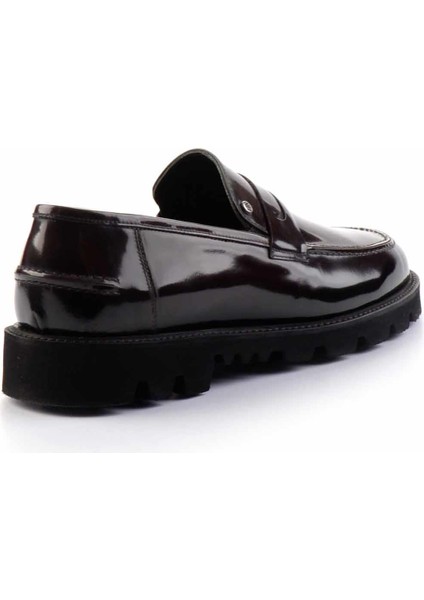 Bordo Açma Hakiki Deri Erkek Loafer Ayakkabı E01798103114 fırsatları