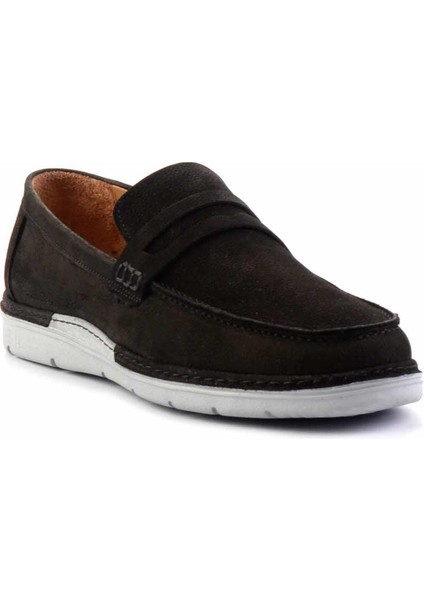 Siyah Nubuk Hakiki Deri Erkek Loafer Ayakkabı E01304412201 modelleri