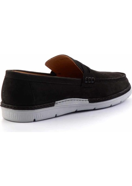 Siyah Nubuk Hakiki Deri Erkek Loafer Ayakkabı E01304412201 fırsatları