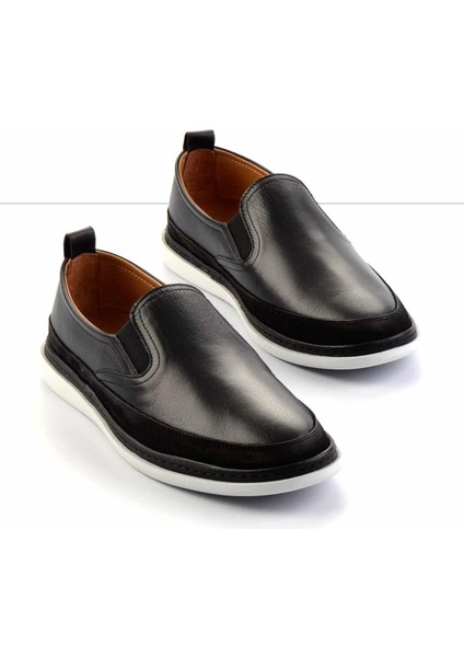 Siyah Napa Hakiki Deri Erkek Casual Ayakkabı E01304020143
