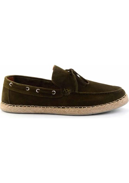 Haki Süet Hakiki Deri Erkek Espadril E01395409702