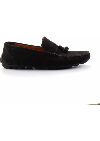 Siyah Nubuk Hakiki Deri Erkek Loafer Ayakkabı E01733033701 fiyatları