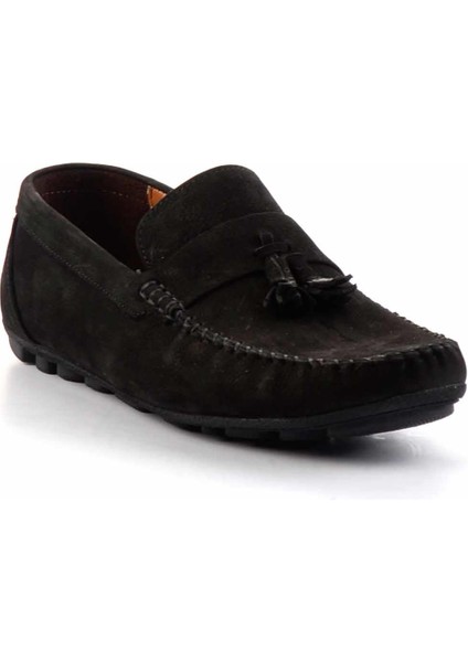 Siyah Nubuk Hakiki Deri Erkek Loafer Ayakkabı E01733033701 modelleri