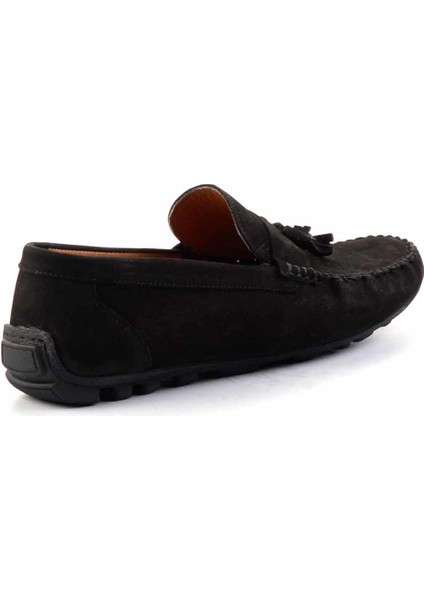 Siyah Nubuk Hakiki Deri Erkek Loafer Ayakkabı E01733033701 fırsatları