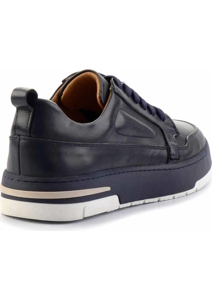 Lacivert Hakiki Deri Erkek Sneaker E01463410603 fırsatları