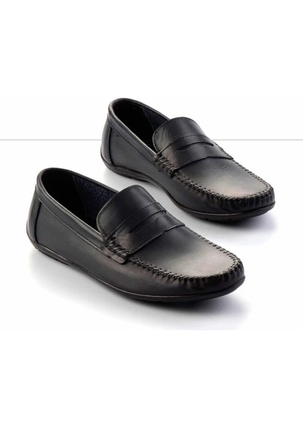 Lacivert Hakiki Deri Erkek Loafer Ayakkabı E01439100203