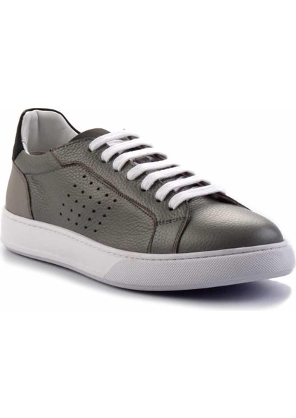 Gri Napa Hakiki Deri Erkek Sneaker E01901253443