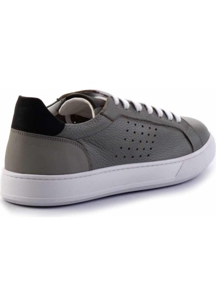 Gri Napa Hakiki Deri Erkek Sneaker E01901253443