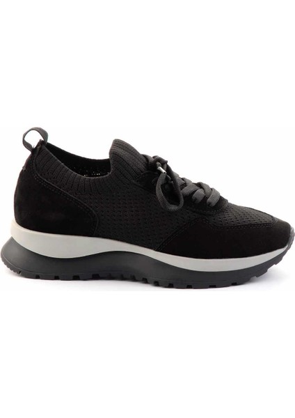 Siyah Süet Hakiki Deri Kadın Sneaker K01673120002