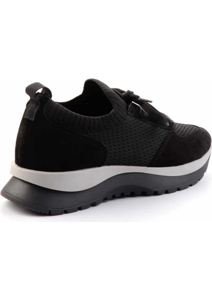 Siyah Süet Hakiki Deri Kadın Sneaker K01673120002