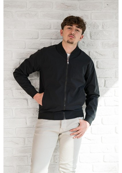 Fbı Jeans Slimfit Gofre Kumaş Kolej Yaka Astarlı Baharlık Mont