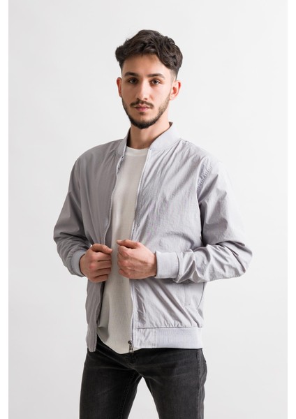 Fbı Jeans Slimfit Gofre Kumaş Kolej Yaka Astarlı Baharlık Mont