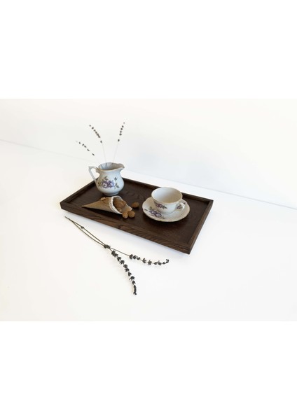 Recta Chocolat 45X25 cm Tepsi, Servis ve Sunum Tepsi, Mutfak Çay-Kahve Tepsisi, Ahşap Düzenleyici