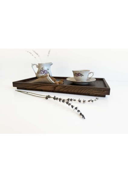 Recta Chocolat 45X25 cm Tepsi, Servis ve Sunum Tepsi, Mutfak Çay-Kahve Tepsisi, Ahşap Düzenleyici