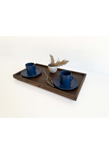 Recta Chocolat 45X25 cm Tepsi, Servis ve Sunum Tepsi, Mutfak Çay-Kahve Tepsisi, Ahşap Düzenleyici