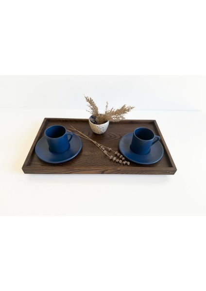 Recta Chocolat 45X25 cm Tepsi, Servis ve Sunum Tepsi, Mutfak Çay-Kahve Tepsisi, Ahşap Düzenleyici