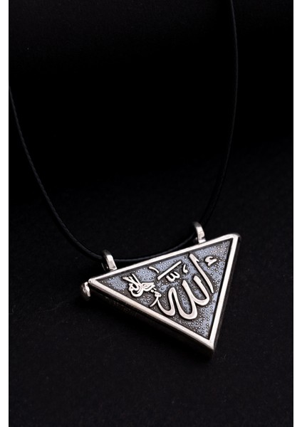 Erkek Gümüş Muska Haznesi - Allah ve Muhammed Yazılı Model 3 Erkek Cevşen Muska Haznesi