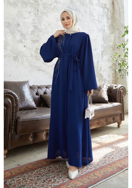 Viona Taşlı Abaya - Indigo