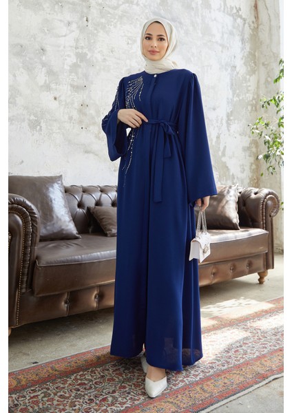 Viona Taşlı Abaya - Indigo