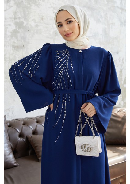 Viona Taşlı Abaya - Indigo