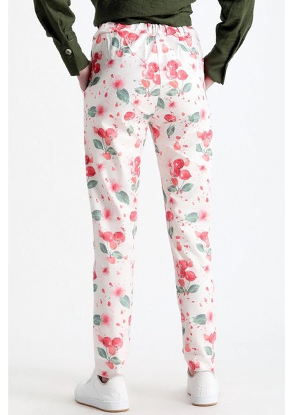 Beli Lastik ve Kordon Büzgülü Çift Cepli Desenli Rahat Kalıp Şık ve Cool Likralı Esnek Pantolon fiyatları