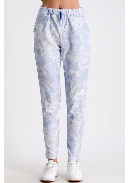 Beli Lastik ve Kordon Büzgülü Çift Cepli Desenli Rahat Kalıp Şık ve Cool Likralı Esnek Pantolon