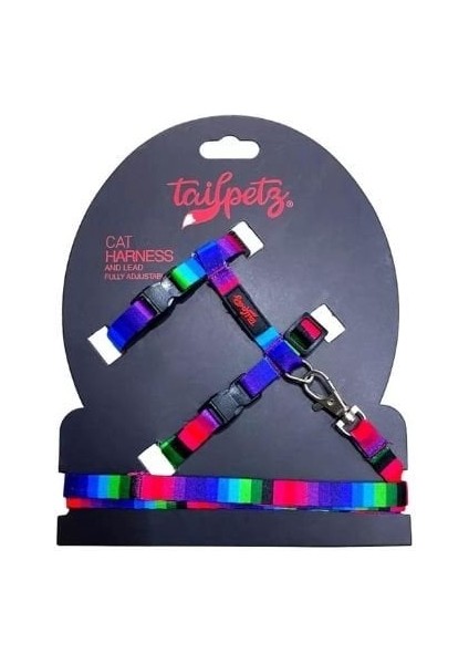 Harness Ayarlanabilir Kedi Göğüs ve Gezdirme Tasması Wave 22-30 cm