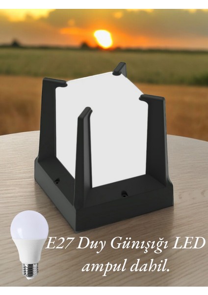 Günışığı Ampul Dahil E27 Duy Bahçe Duvar Armatürü, Modern Yeni Tasarım Dekoratif Set Üstü Aplik