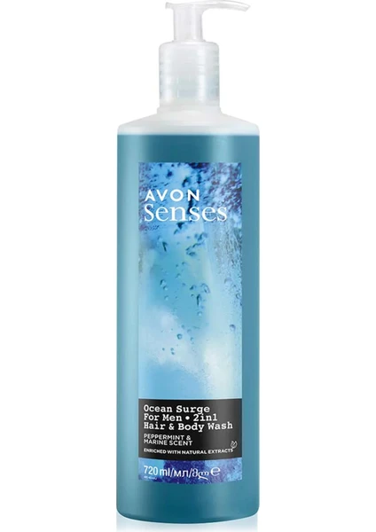 Senses Ocean Surge Nane ve Deniz Kokulu Saç ve Vücut Için Erkek Duş Jeli 720 ml