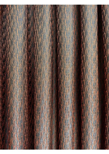 Siyah Zemin Kızıl Çizgili Fon Perde Tek Kanat 1/3 Sık Pile fiyatları