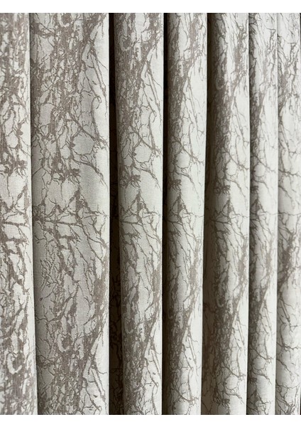 Velar Soft Krem/Sütlü Kahve Fon Perde Tek Kanat 1/3 Sık Pile modelleri