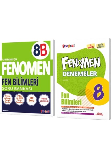 8. Sınıf Fen Bilimleri B Soru Bankası - Fen Bilimleri Denemeleri 2'li Set