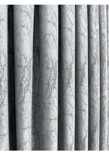 Velar Soft Buz Mavisi/Gri Fon Perde Tek Kanat 1/3 Sık Pile modelleri