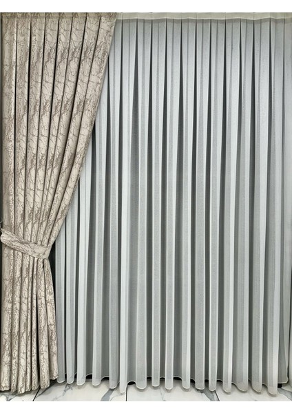 Velar Soft Krem/Sütlü Kahve Fon Perde Tek Kanat 1/3 Sık Pile fırsatları