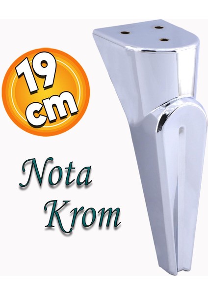 Nota Mobilya Kanepe Sehpa Tv Ünitesi Koltuk Ayağı Baza Ayakları Krom Gümüş 19 cm