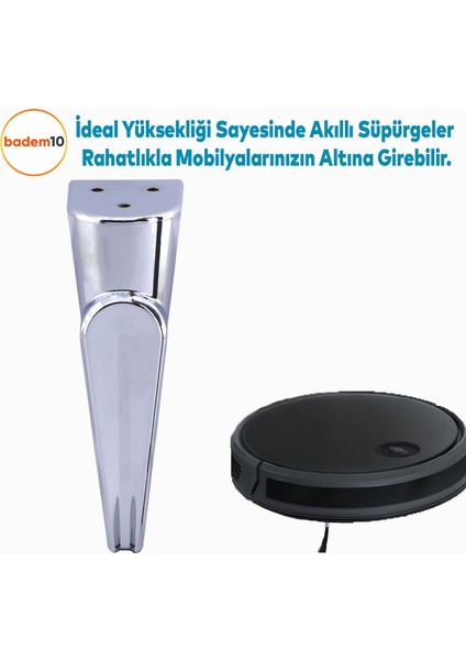 Nota Mobilya Kanepe Sehpa Tv Ünitesi Koltuk Ayağı Baza Ayakları Krom Gümüş 19 cm indirimleri