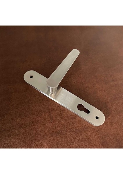 Kaira Inox Zamak Aynalı Yale Çelik Kapı Kolu 1 Takım