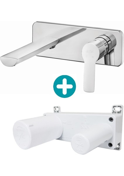 Eca Luna Ankastre Lavabo Bataryası Sıva Üstü ve Sıva Altı Grubu Tek Rozet