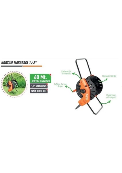HL2303 Herly Taşınabilir Hortum Makarası