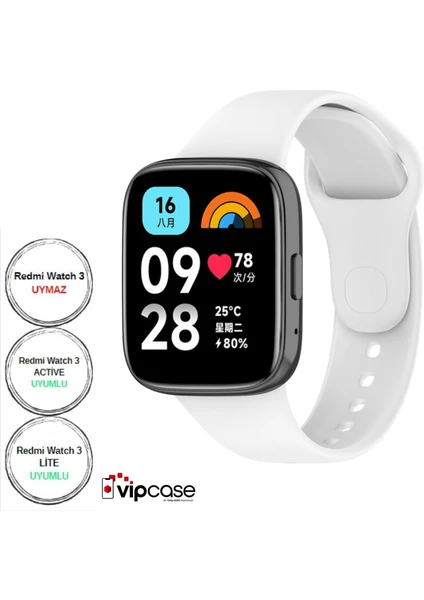 Vip Case Xiaomi Redmi Watch 3 Active ve Watch 3 Lite Uyumlu Akıllı Saat Bileklik Silikon Kordon