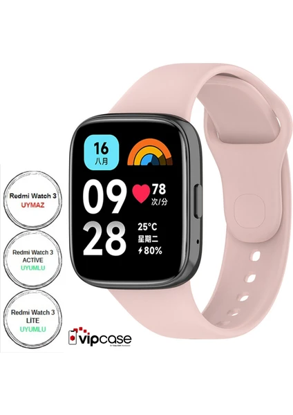 Vip Case Xiaomi Redmi Watch 3 Active ve Watch 3 Lite Uyumlu Akıllı Saat Bileklik Silikon Kordon