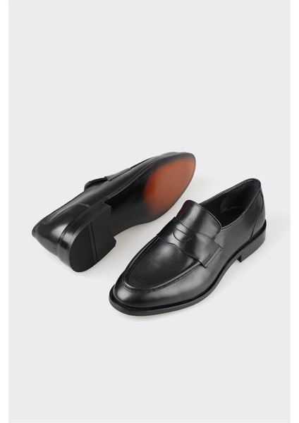 Siyah Deri Erkek Loafer modelleri