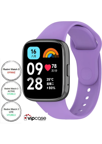 Vip Case Xiaomi Redmi Watch 3 Active ve Watch 3 Lite Uyumlu Akıllı Saat Bileklik Silikon Kordon