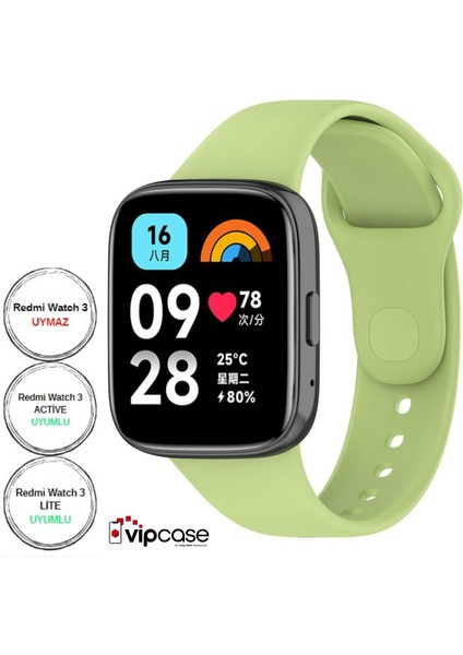 Vip Case Xiaomi Redmi Watch 3 / Watch 3 Active ve Watch 3 Lite Uyumlu Akıllı Saat Bileklik Silikon Kordon