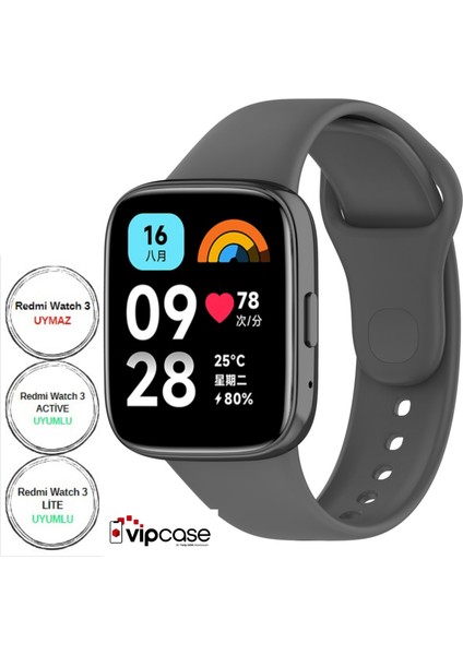 Vip Case Xiaomi Redmi Watch 3 Active ve Watch 3 Lite Uyumlu Akıllı Saat Bileklik Silikon Kordon