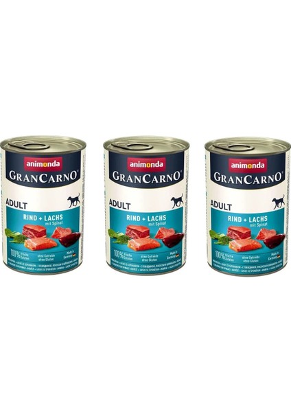 Grancarno Sığır ve Ispanaklı Köpek Konserve 400 Gr. x 3 Adet