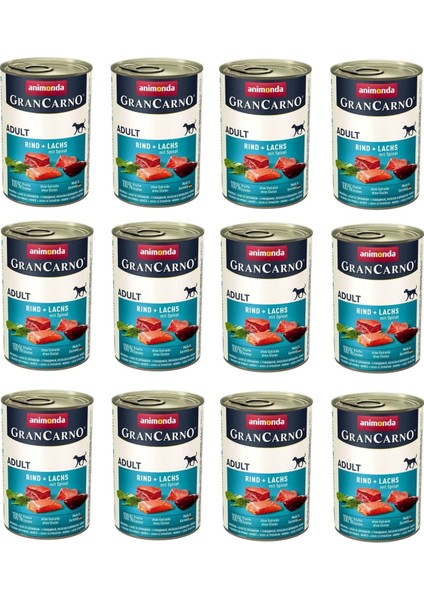 Grancarno Sığır ve Ispanaklı Köpek Konserve 400 Gr. x 12 Adet
