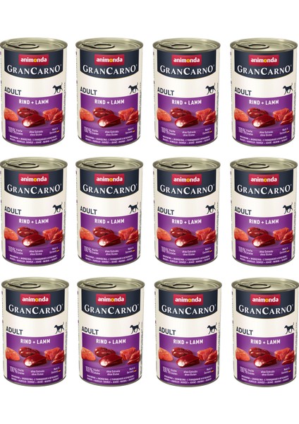 Grancarno Sığır ve Kuzu Etli Köpek Konserve 400 Gr. x 12 Adet