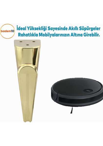 Nota Mobilya Kanepe Sehpa Tv Ünitesi Koltuk Ayağı Baza Ayakları Altın Gold 19 cm indirimleri